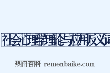 社会心理学理论与应用反义词是什么意思的图片